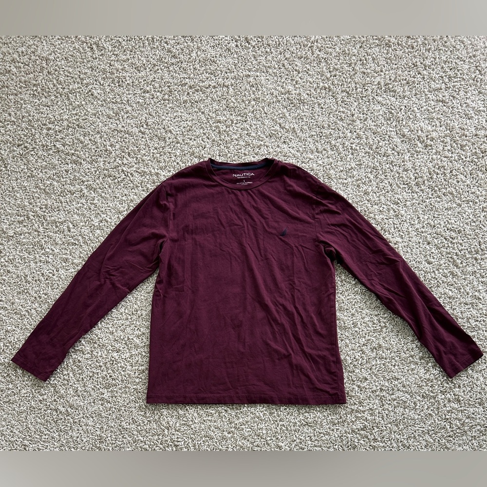 Nautica Men’s Large Maroon Long Sleeve Shirt